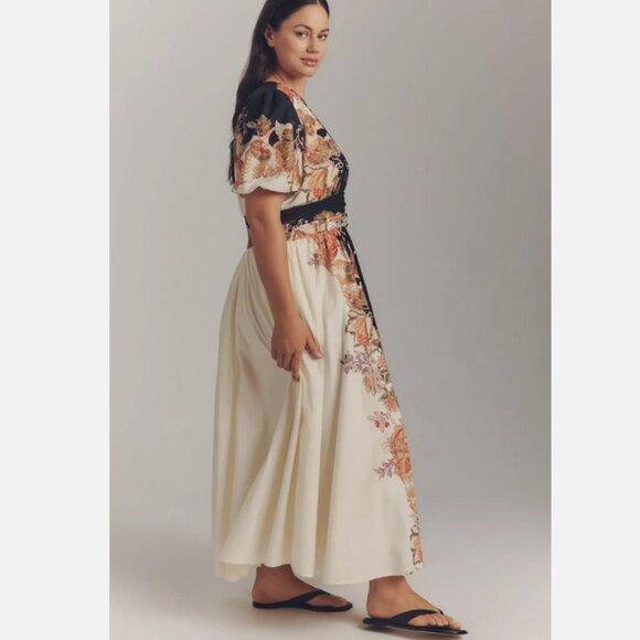 Anthropologie The heynasreen Katerina Button-Front Dress Floral Size 2X NWT Plus - Picture 4 of 7